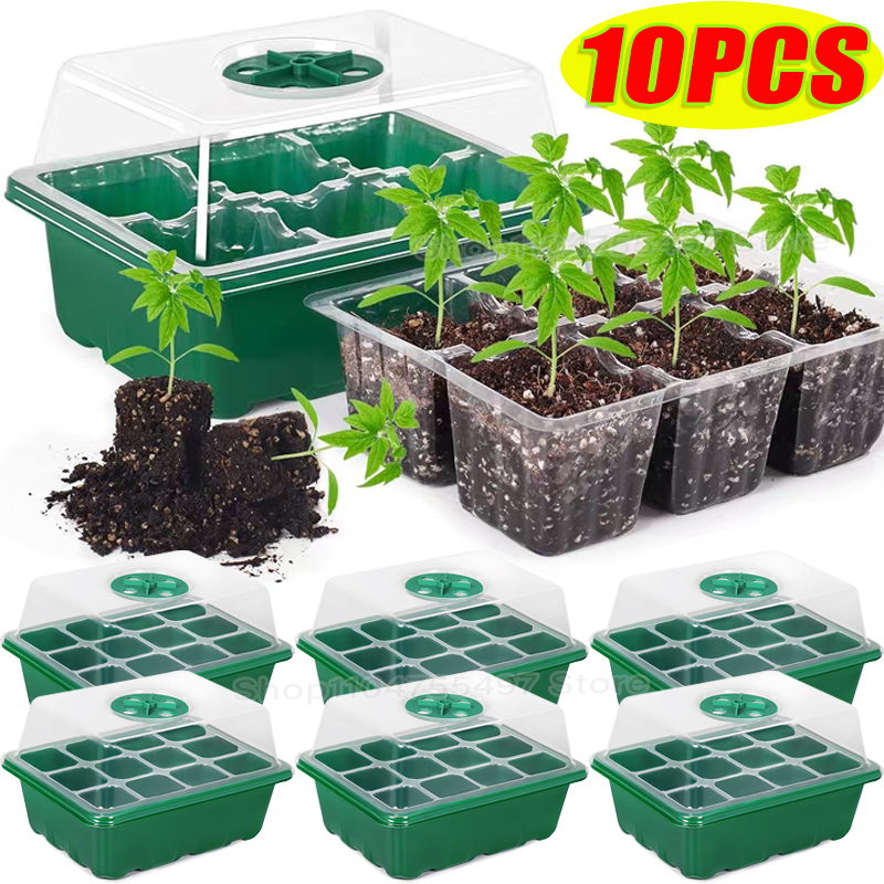 Propagation Tray Dome - ชุดเริ่มต้นเพาะเมล็ดพร้อมโดมควบคุมความชื้นและฐานสำหรับเรือนเพาะชำขนาดเล็กในร่ม ถาดเพาะเมล็ดสำหรับเพาะต้นกล้า