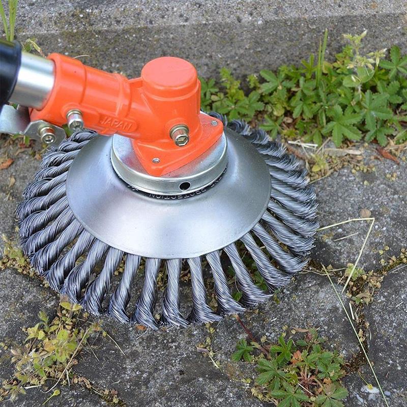 Gardening Tools For Weeds - ล้อกำจัดวัชพืชแบบลวดเหล็ก สำหรับสวน เครื่องมือกำจัดสนิม ลวดเหล็กบิดเกลียว หัวตัดหญ้าแบบลวดเหล็ก อุปกรณ์เสริมเครื่องตัดวัชพืช