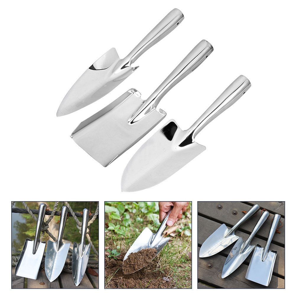 Gardening Tools For Seniors - 1 ชุดชุดเครื่องมือทำสวนสแตนเลส ชุดพลั่วมือแบบตามหลักสรีรศาสตร์ แบบพกพา ทนสนิม สำหรับเด็ก