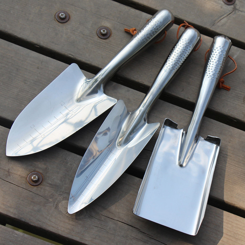 Gardening Tools For Seniors - ชุดพลั่วมือสแตนเลส 1 ชุด อุปกรณ์ทำสวนแบบพกพา ออกแบบตามหลักสรีรศาสตร์ เหมาะสำหรับมือเล็ก