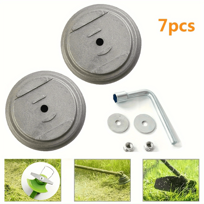 Gardening Tools Gifts - ชุดฐานใบมีดเครื่องตัดหญ้าไฟฟ้า 7 ชิ้น, ฝาครอบป้องกันทดแทนที่แข็งแรงทนทาน, อุปกรณ์เสริมเครื่องมือทำสวน