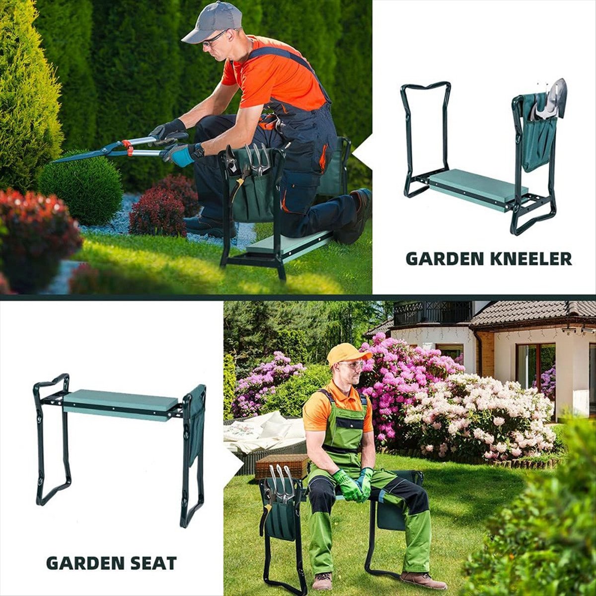 Gardening Tools For Seniors - B23BBG เก้าอี้นั่งพับได้ 2 in 1 สำหรับทำสวน