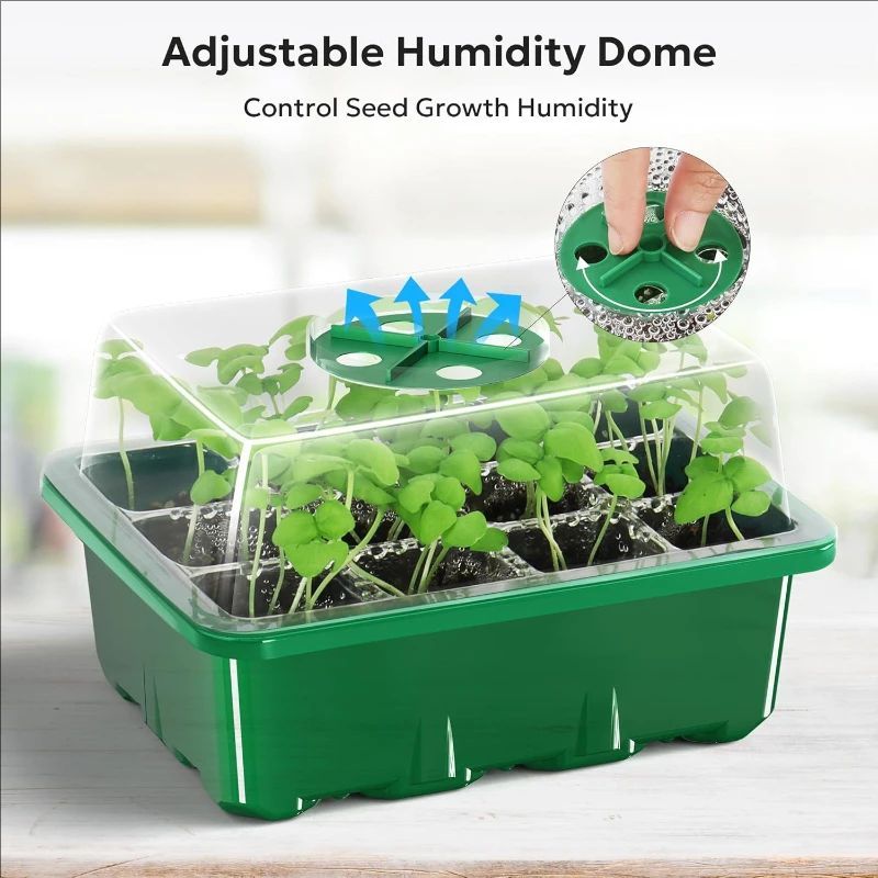 Propagation Tray Dome - ชุดเพาะเมล็ดขนาดเล็ก 10 ชิ้น/5 ชิ้น พร้อมโดมระบายความชื้นและฐานสำหรับเพาะเมล็ด