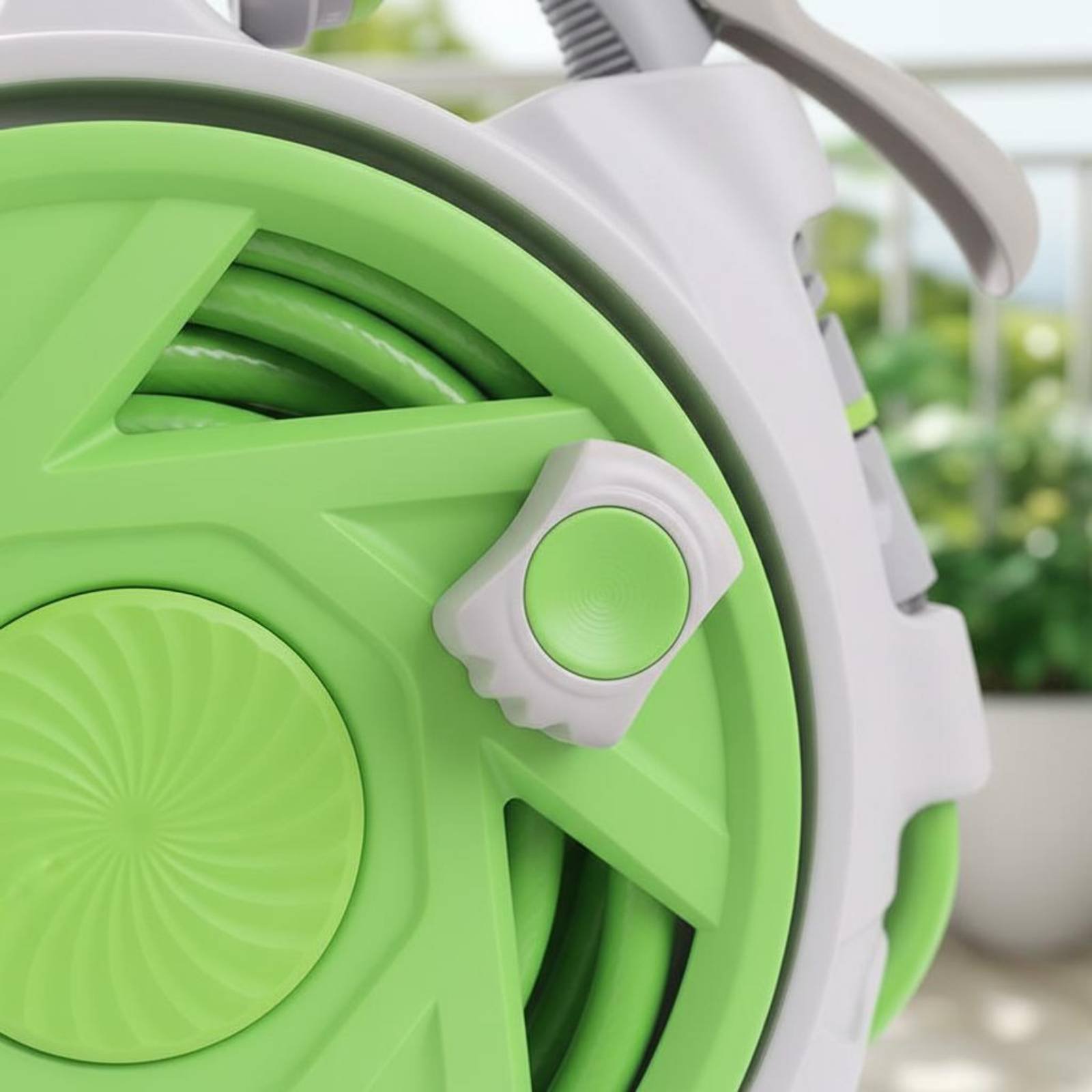 Gardening Tools Hand - ชุดสายยางรดน้ำแบบพกพา ไม่พันกัน พร้อมที่ม้วนเก็บสาย 7 โหมดการฉีด สำหรับระเบียงและลานบ้าน