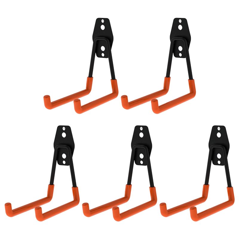 Gardening Tools Deals - 【ดีลสุดคุ้ม】ตะขอโลหะแบบติดผนัง 5 ชิ้น ตะขอแขวนจักรยานสำหรับโรงรถ ชุดตะขอเก็บของกันลื่น สำหรับเครื่องมือทำสวนและของใช้ในบ้าน