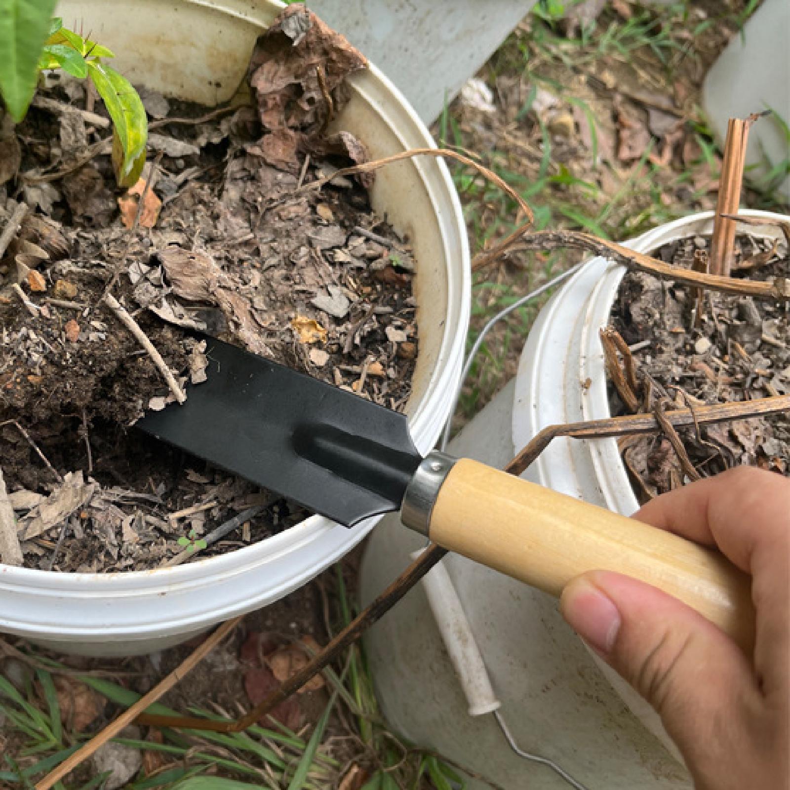 Gardening Tools Hand - พลั่วสวนขนาดเล็ก ด้ามไม้ อเนกประสงค์ เครื่องมือทำสวน จอบมือ