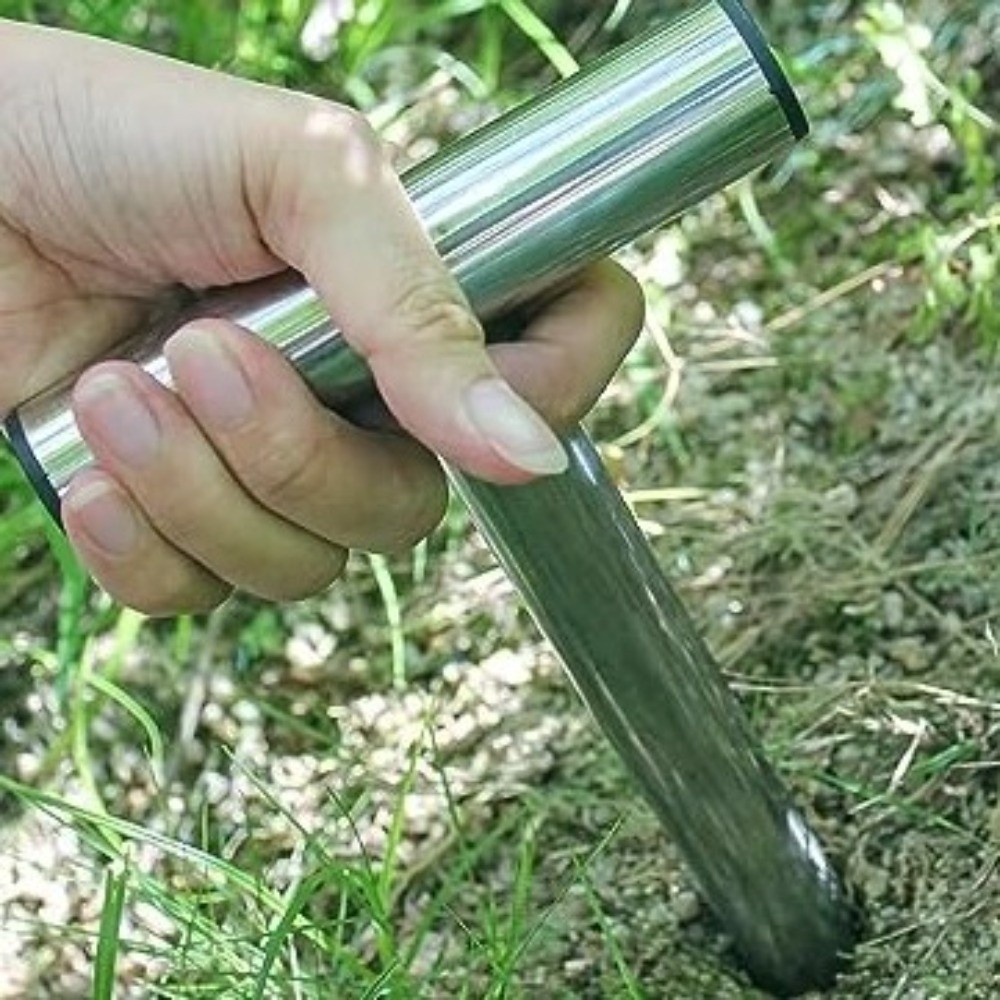 Gardening Tools Uses - เครื่องมือมือถือ สแตนเลส ที่เจาะดิน รูปตัว T ทำความสะอาดง่าย