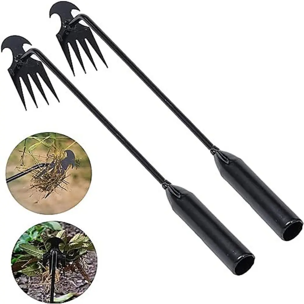 Gardening Tools For Weeds - 4 ฟัน - มัลติฟังก์ชั่นมือ Weeder สําหรับ