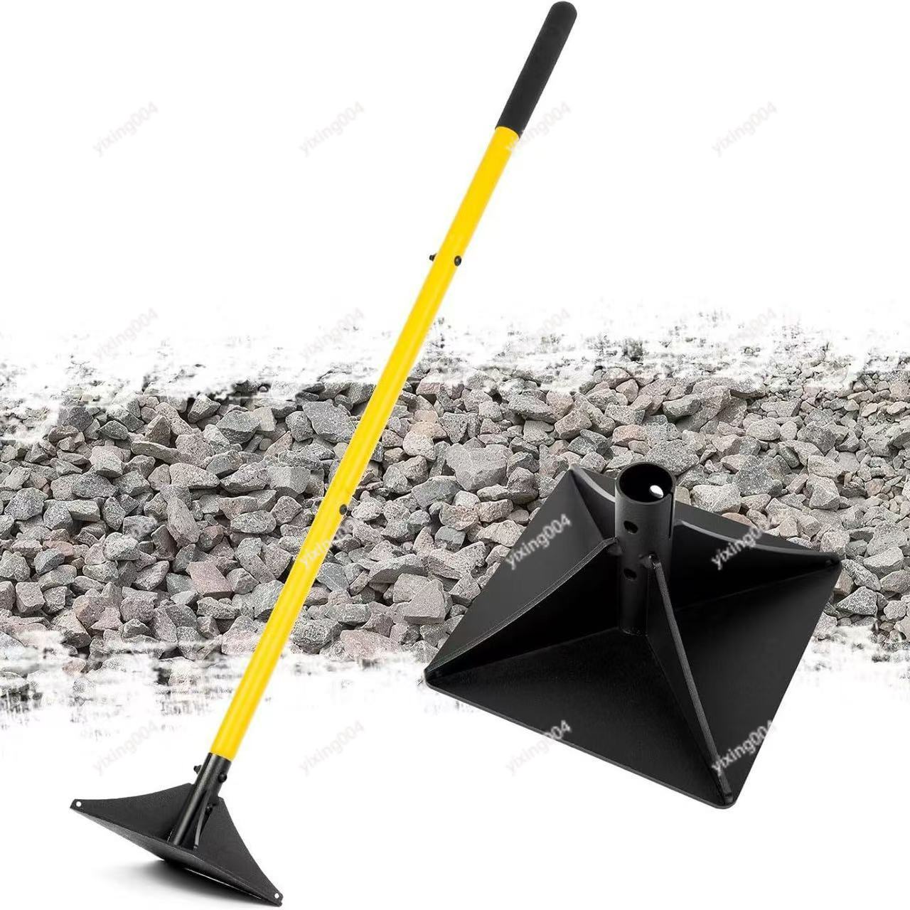 Gardening Tools Hand - เครื่องมือกดดินเหล็กแบบถอดได้สำหรับงานปรับระดับและบดอัดดินในสวน