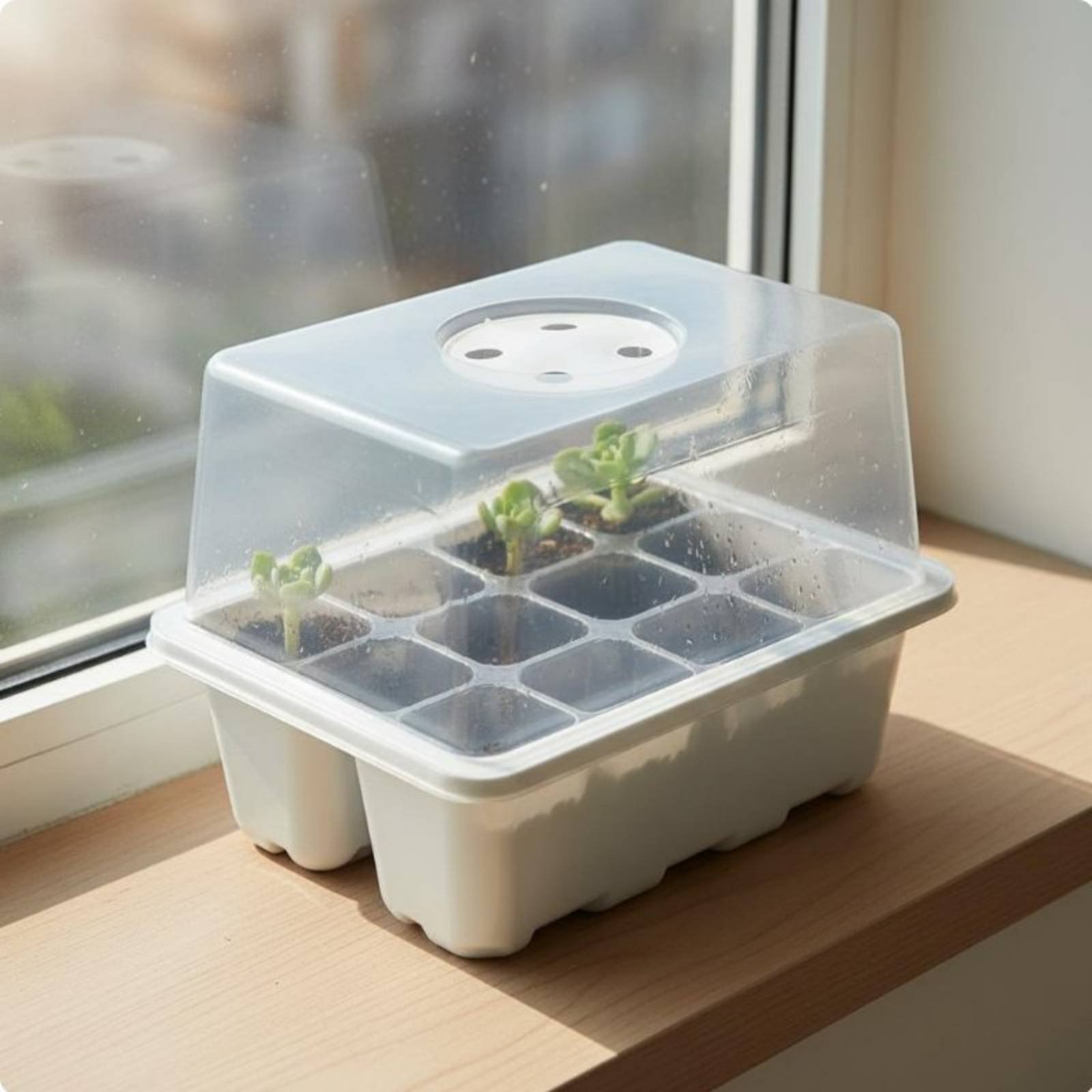 Propagation Tray Dome - ถาดเพาะเมล็ด 12 ช่อง ฝาใส ถาดเพาะเมล็ดสำหรับผู้เริ่มต้น พร้อมโดมควบคุมความชื้น