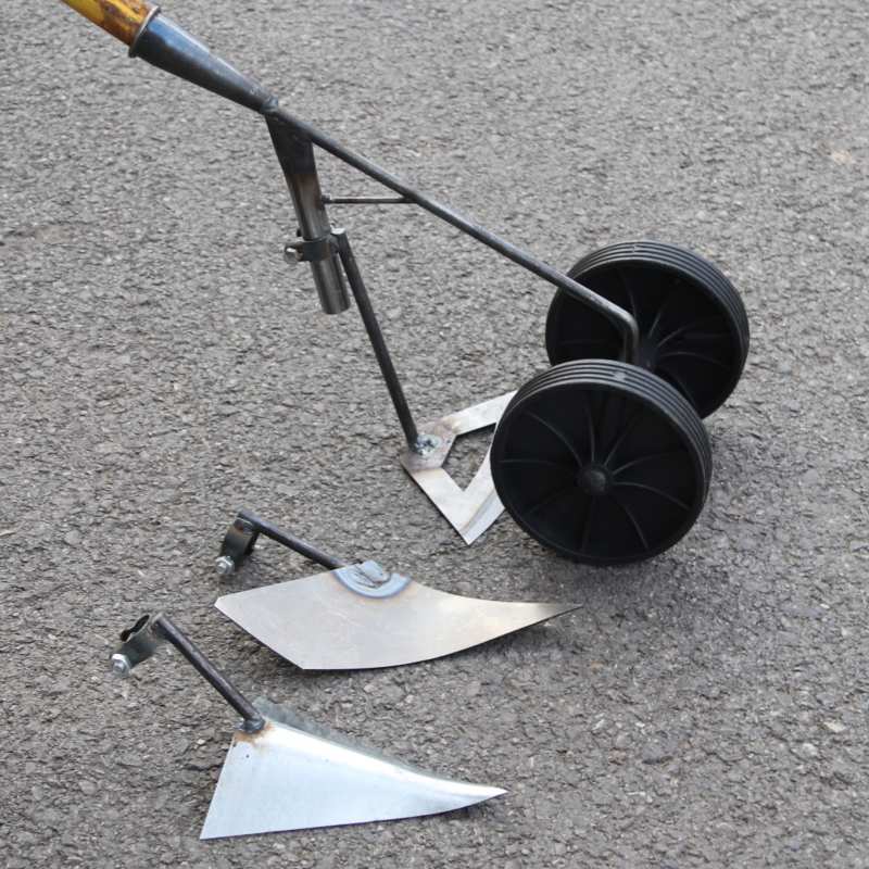 Gardening Tools Hand - เครื่องมือกำจัดวัชพืชในสวน จอบขุดดินโลหะเหล็กกล้าคาร์บอน สำหรับการเกษตร 2 ล้อ 3