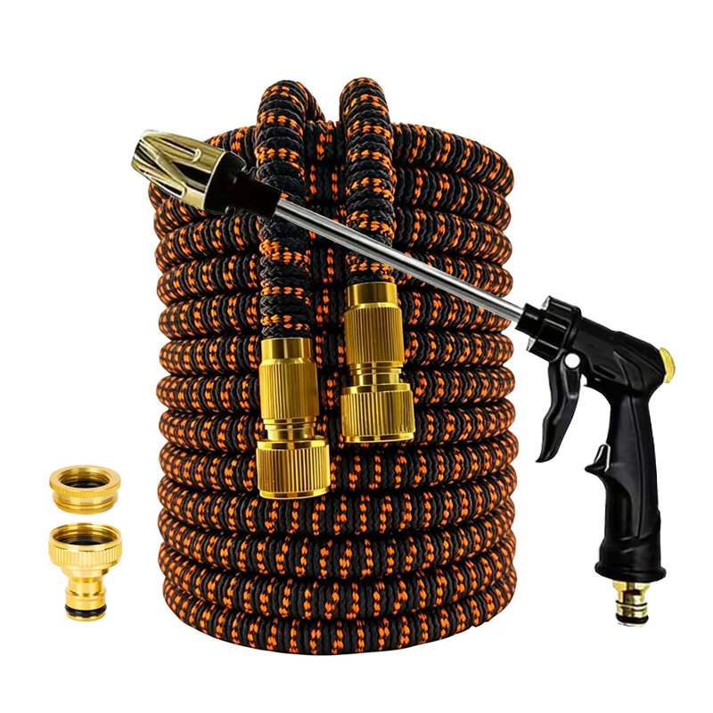Gardening Tools Used - สายยางรดน้ำแบบขยายได้ สะดวกและยืดหยุ่น ใช้สำหรับล้างรถและรดน้ำต้นไม้ พร้อมหัวฉีดแรงดันสูง 25 ฟุต-100