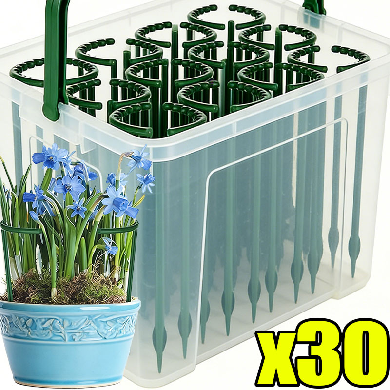 Gardening Tools Gifts - เสาค้ำต้นไม้พลาสติกแบบครึ่งวงกลม 30-1 ชิ้น พร้อมโครงยึดสำหรับจัดสวน ปลูกดอกไม้ ไม้เลื้อย