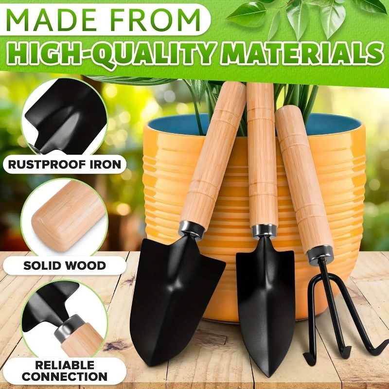 Gardening Tools Gifts - ชุดเครื่องมือทำสวนขนาดเล็ก 3 ชิ้น/1 ชุด ชุดเครื่องมือทำสวนแบบพกพาพร้อมด้ามจับ พลั่ว