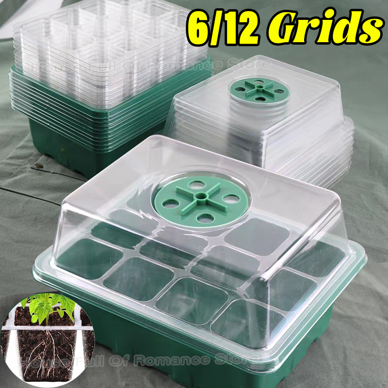Propagation Tray Dome - ชุดเริ่มต้นเพาะเมล็ดพร้อมถาดเพาะชำ ฝาครอบปรับความชื้นได้ และฐานรอง ใช้ในร่ม สำหรับเพาะต้นกล้าขนาดเล็ก