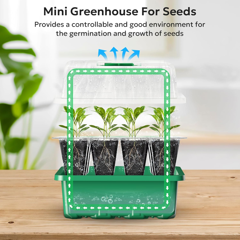 10PCS ต้นกล้าถาด Seed Starter  - Propagation Tray Dome บทวิจารณ์และราคา