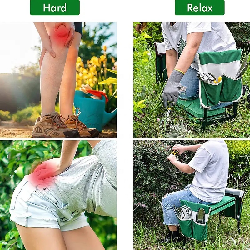 เก้าอี้นั่งและเบาะรองเข่า 2in1 - Gardening Tools For Seniors บทวิจารณ์และราคา