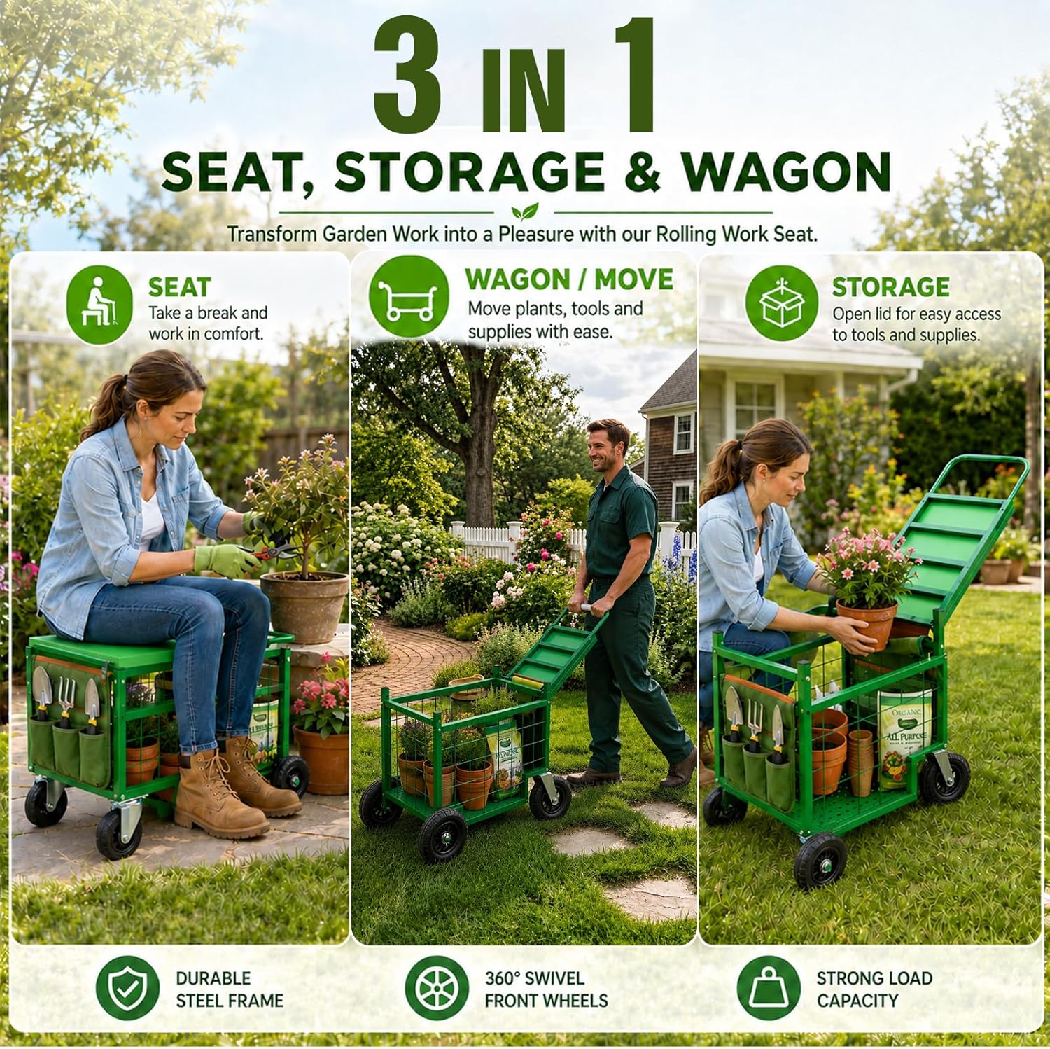 เก้าอี้ทำงานในสวนแบบหมุนได้ รุ - Gardening Tools For Seniors บทวิจารณ์และราคา